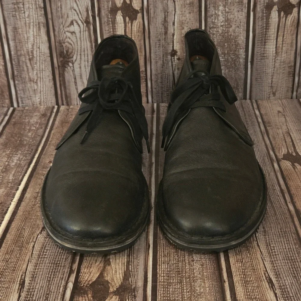 Sz 11 M Mens John Varvatos USA Black Leather Ankle Chukka Boots